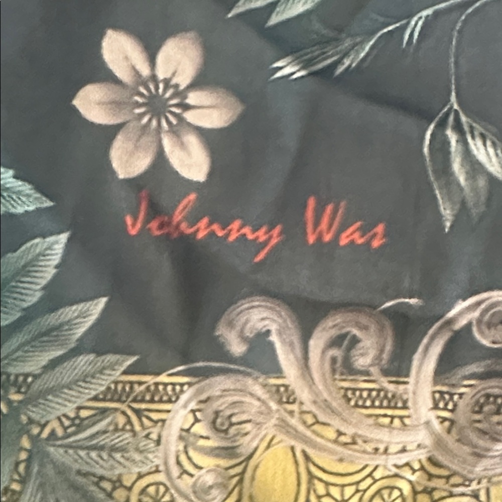 JOHNNY WAS BOTAN SILK SCARF WRAP 44” - Picture 2 of 3